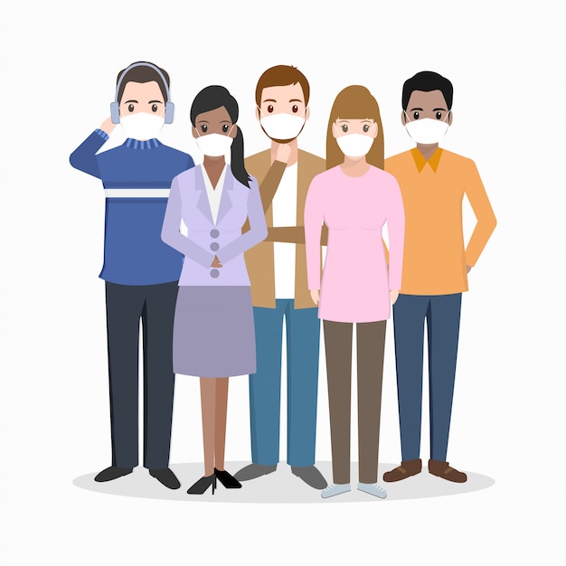 foto gente con mascarillas